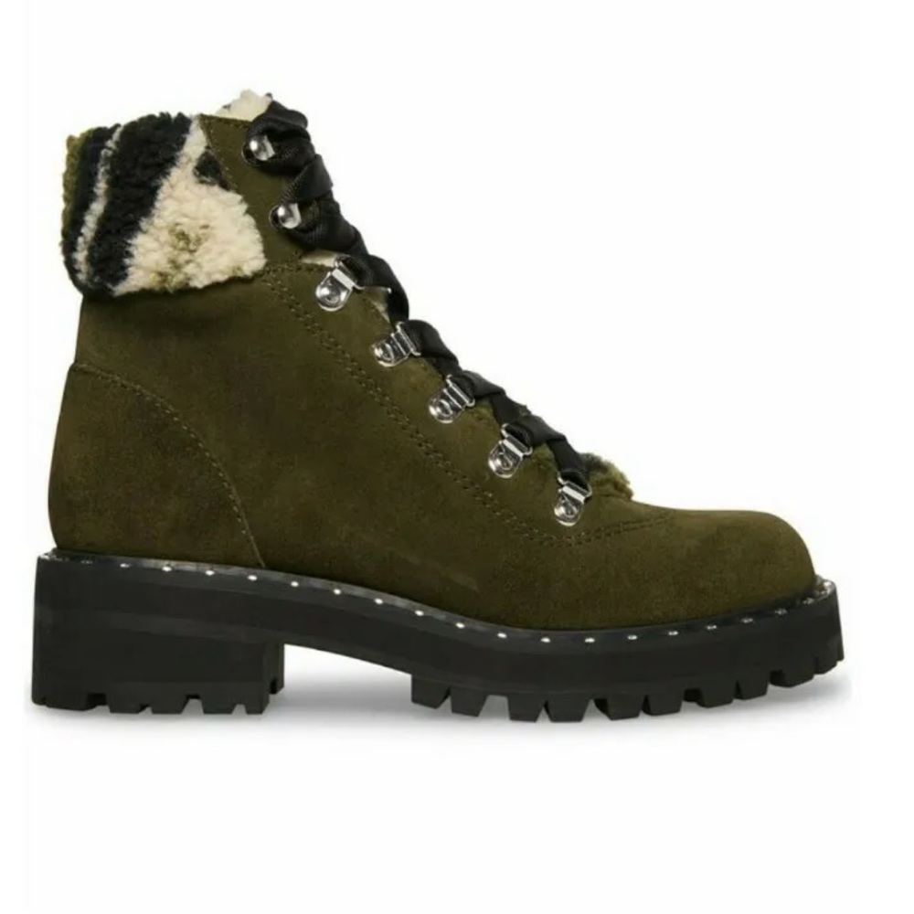 STIVE MADDEN Receptive Lace Up Hiker Combat Suede Boots Size 8
